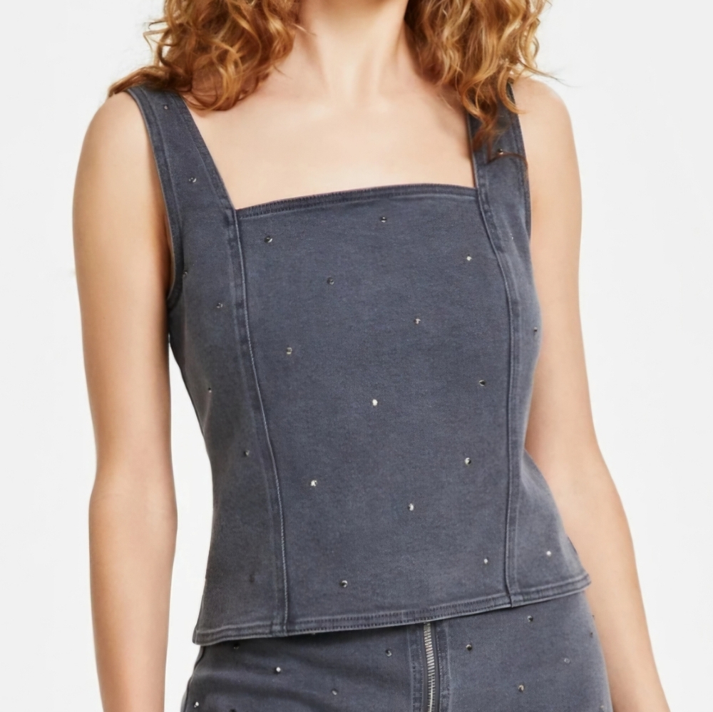 NWT studded grey tank top
